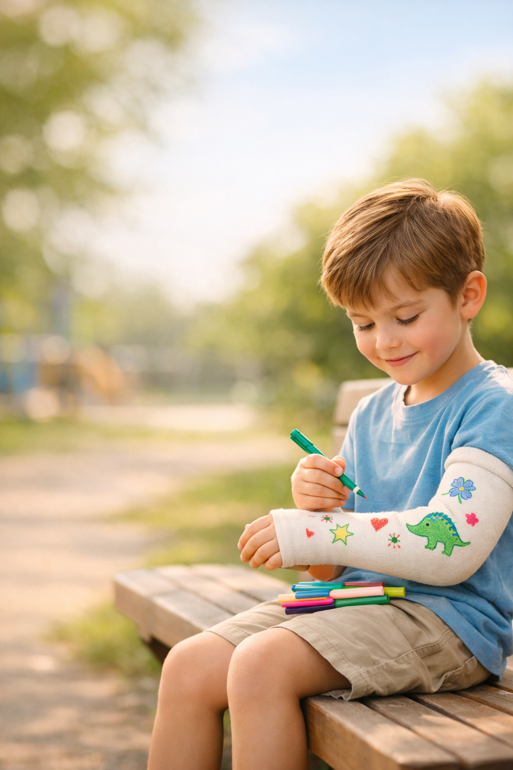 Ortopedista pediátrico analisando radiografia em ambiente hospitalar moderno